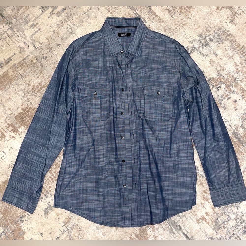 Alfani regular fit button up shirt size medium